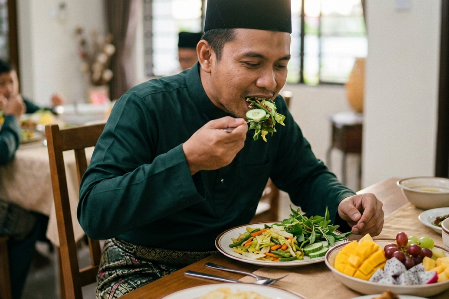 Makan sayur dan buah untuk lancarkan pencernaan.