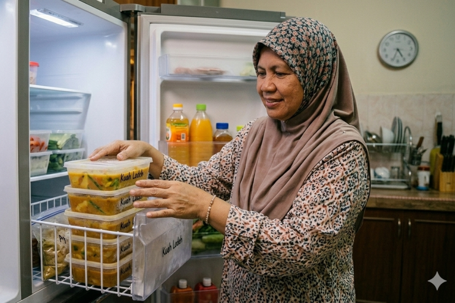 Untuk ketahanan lebih lama (melebihi 2 hari), simpan lebihan kuah lodeh di bahagian beku (freezer).