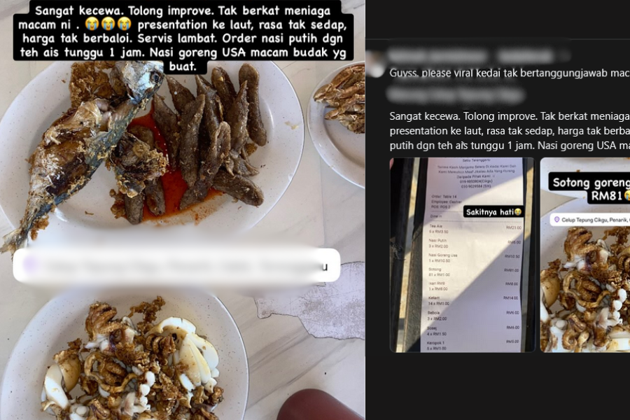 Wanita ini kecewa dengan perkhidmatan diberikan kedai celup tepung dikunjungi baru-baru ini.