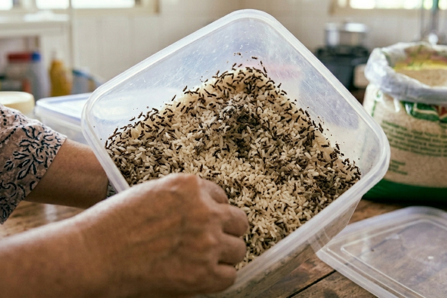 Beras selalu diserang dengan kutu beras walaupun disimpan dalam bekas bertutup dan kedap udara.