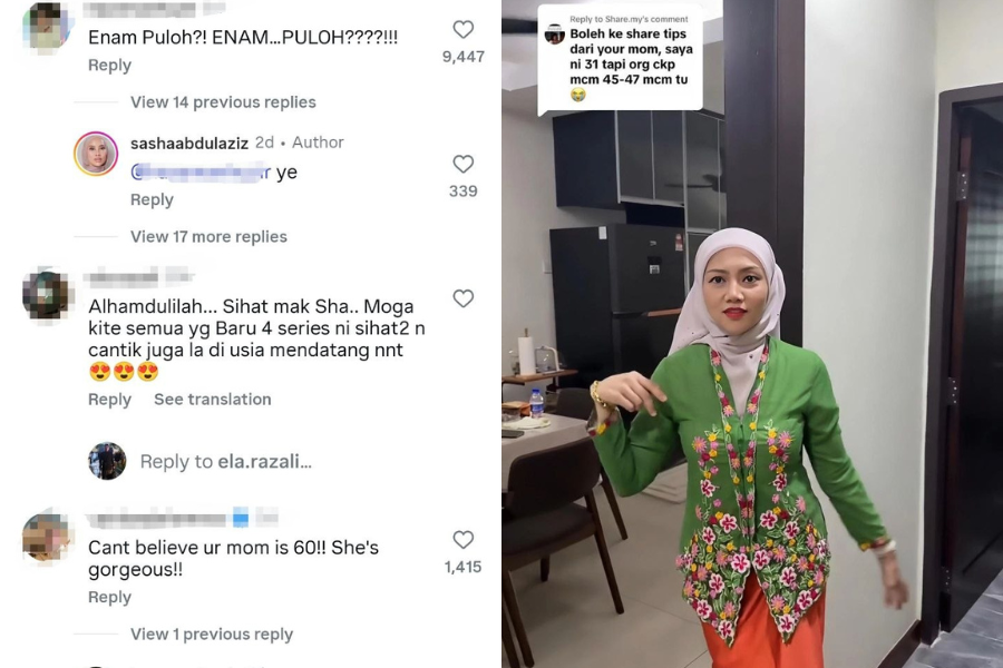 Ramai tidak percaya wanita dengan potongan pinggang ramping dengan wajah persis wanita di usia 30-an ini telah pun mencecah umur 60 tahun.