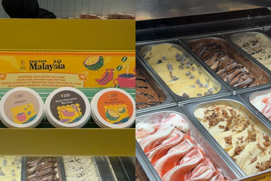 Aiskrim Rasa-Rasa Malaysia juga dihidangkan dalam cawan khas yang dibalut dengan ilustrasi unik.