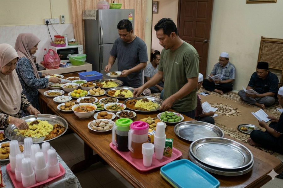 Kebiasaannya dalam adat Melayu pihak keluarga menyediakan makanan pada hari kematian.