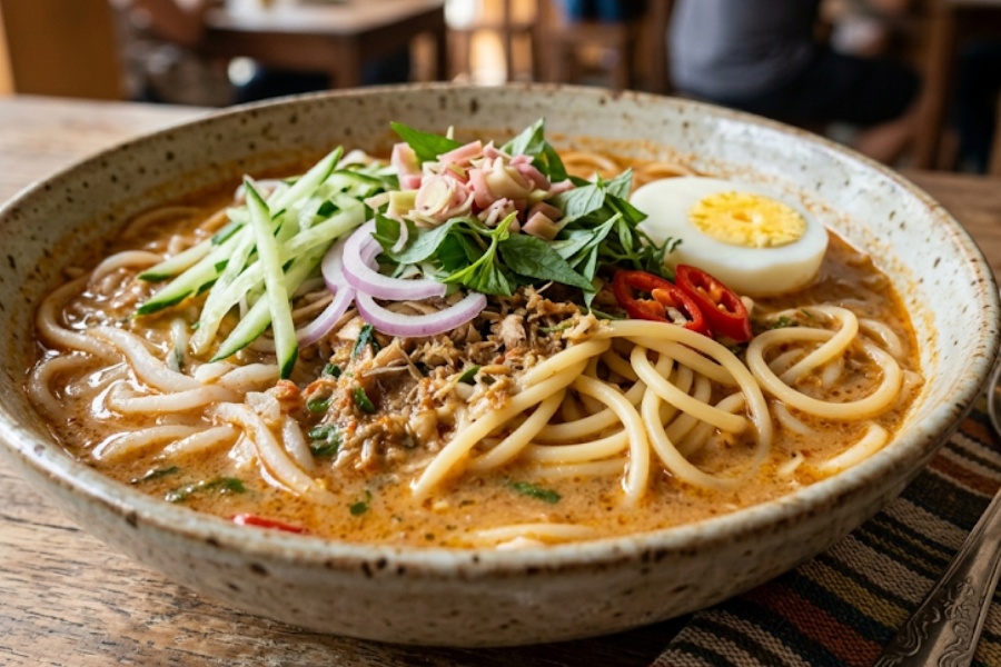 Laksa antara hidangan wajib setiap tuan rumah membuat rumah terbuka .
