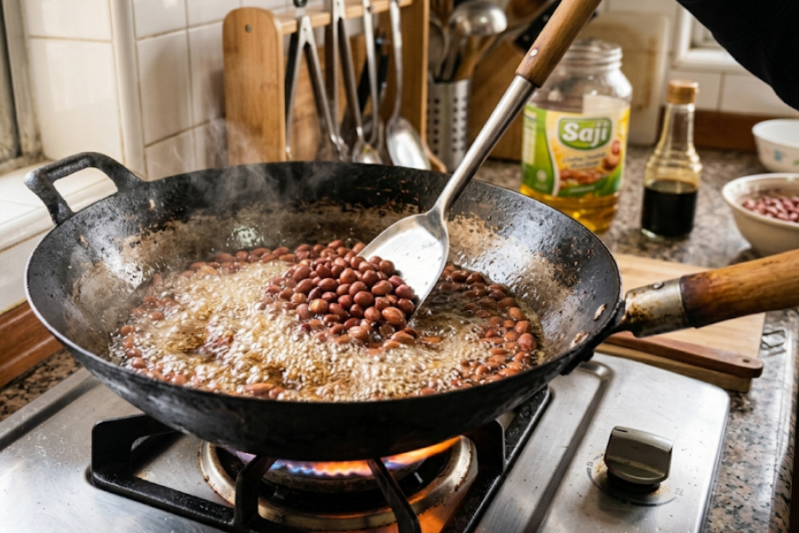 Wanita ini berkongsi resipi kuah kacang dari ibu mertuanya. Gambar AI