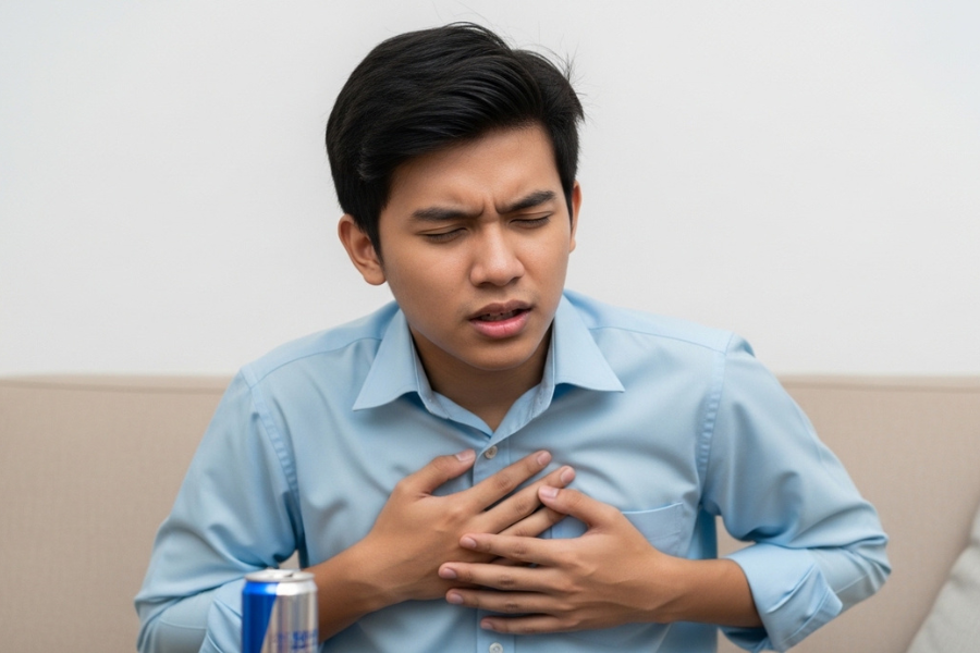 Pengambilan secara berlebihan minuma tenaga boleh mengundang risiko pada kesihatan jantung.