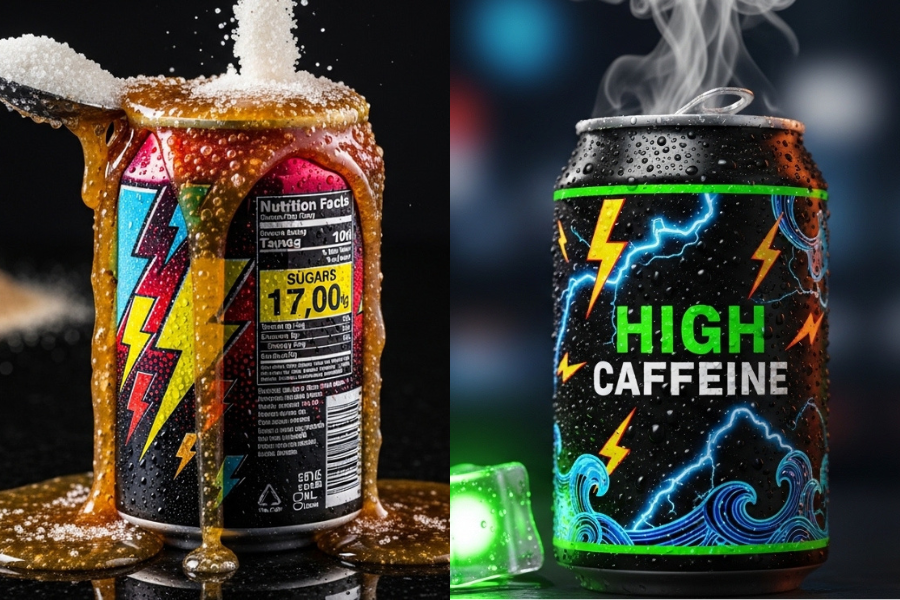 Kandungan gula dan kafein yang terlalu tinggi pada minuman tenaga boleh memberi pelbagai risiko pada kesihatan.