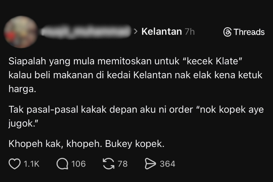 Perkongsia lelaki tersebut di laman Threads.