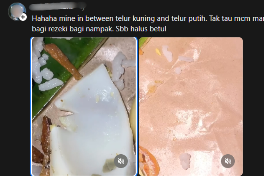 Seorang wanita turut berhadapan dengan situasi telur rebus berulat.