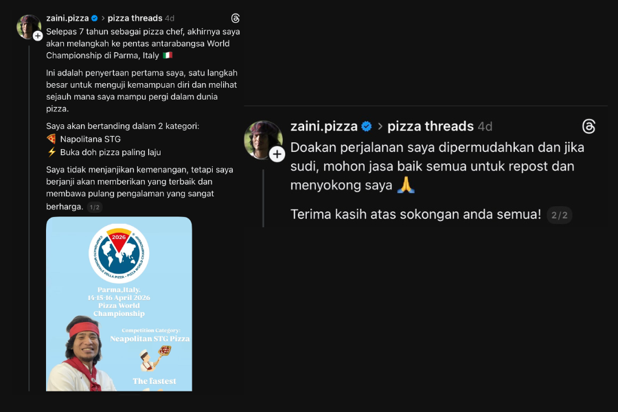Perkongsian Chef Ziani Ahmad mengenai penyertaan dalam acara berprestij itu.