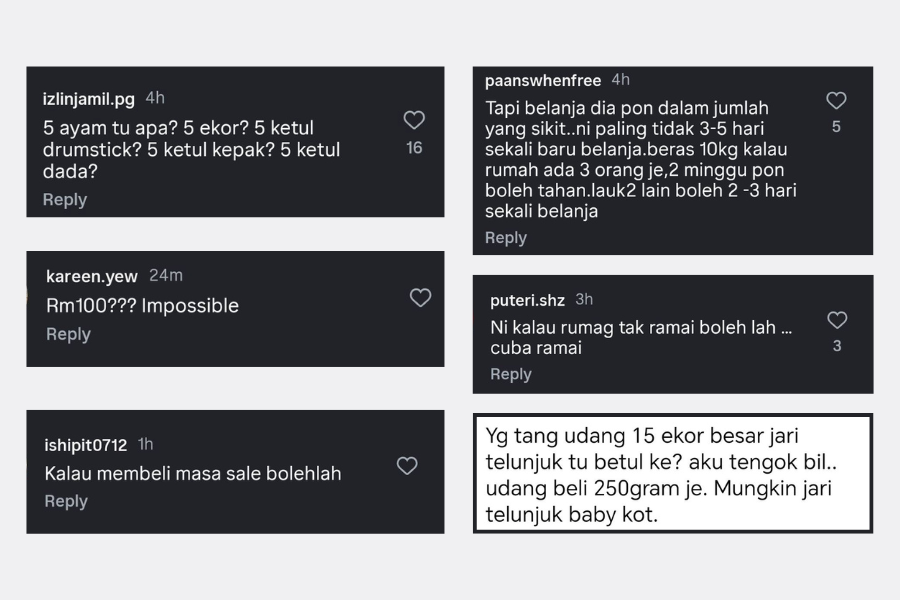 Komen netizen di laman Threads.