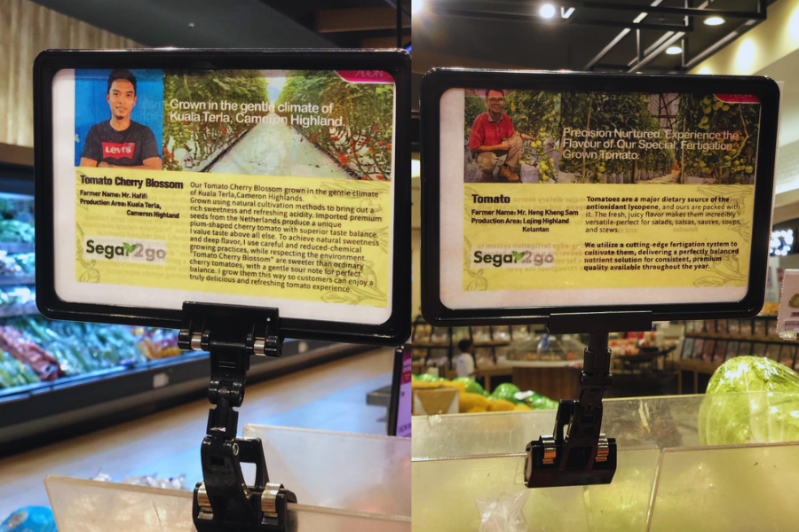 AEON perkenal wajah petani pada produk sayur-sayuran segar bagi menarik perhatian pelanggan. 