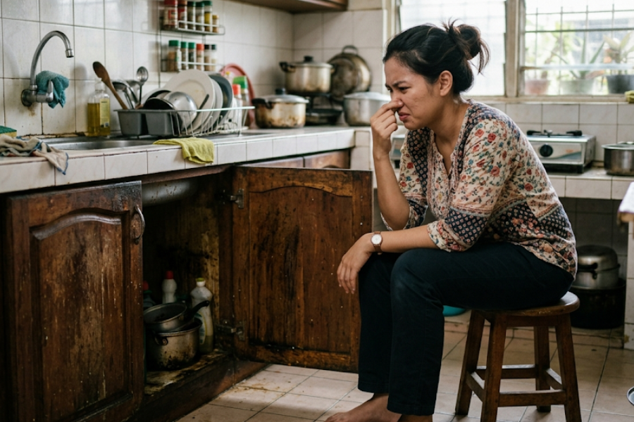 Bau hapak dan berminyak kurang menyenangkan.