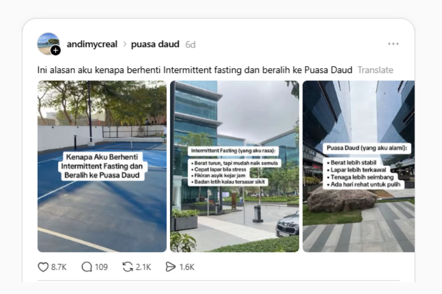 Perkongsian lelaki itu mencuri perhatian ramai.