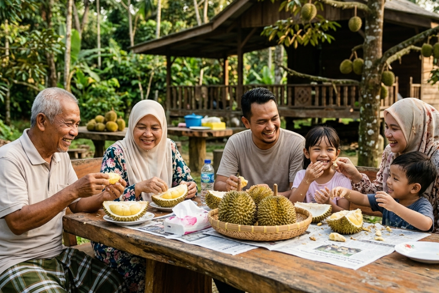 Manusia yang membesar dengan durian sejak kecil menganggap baunya manis.