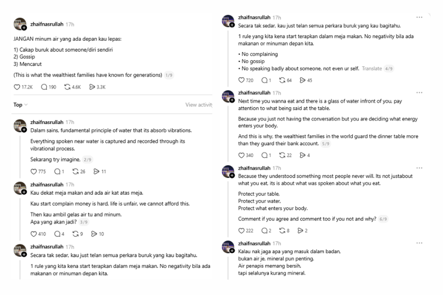 Zhaif mengingatkan orang ramai untuk jaga percakapan di meja makan.