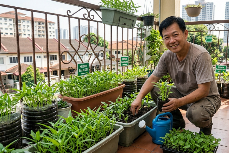 Kangkung yang ditanam sendiri lebih bersih berbanding kangkung liar.