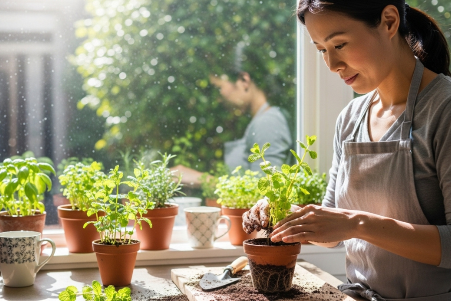 Pudina antara tumbuhan yang cepat membuat dan mudah dirawat.