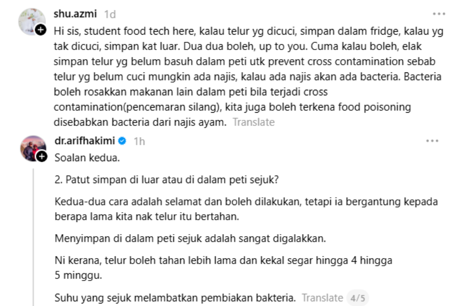Antara komen netizen di laman Threads.