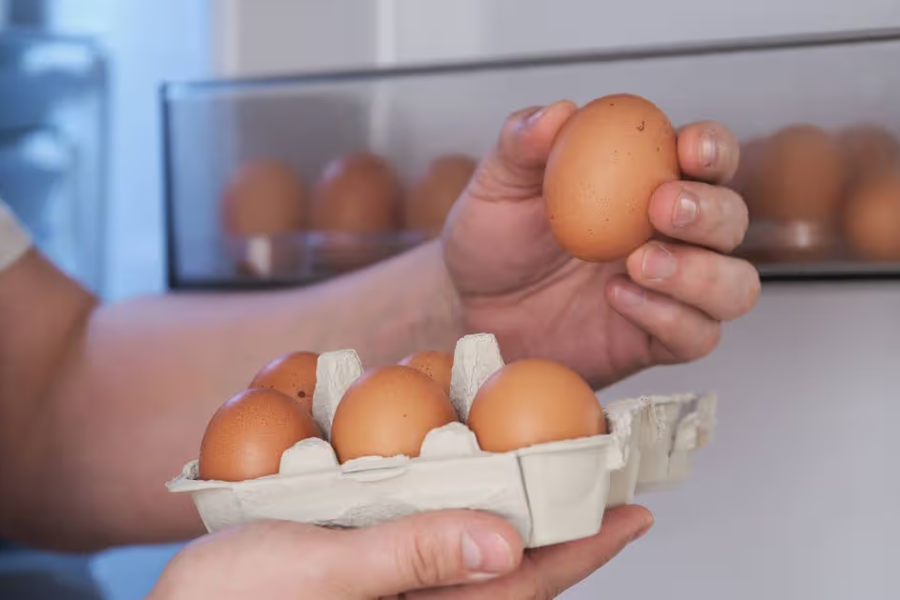 Penyimpanan telur dalam peti sejuk sangatlah digalakkan.