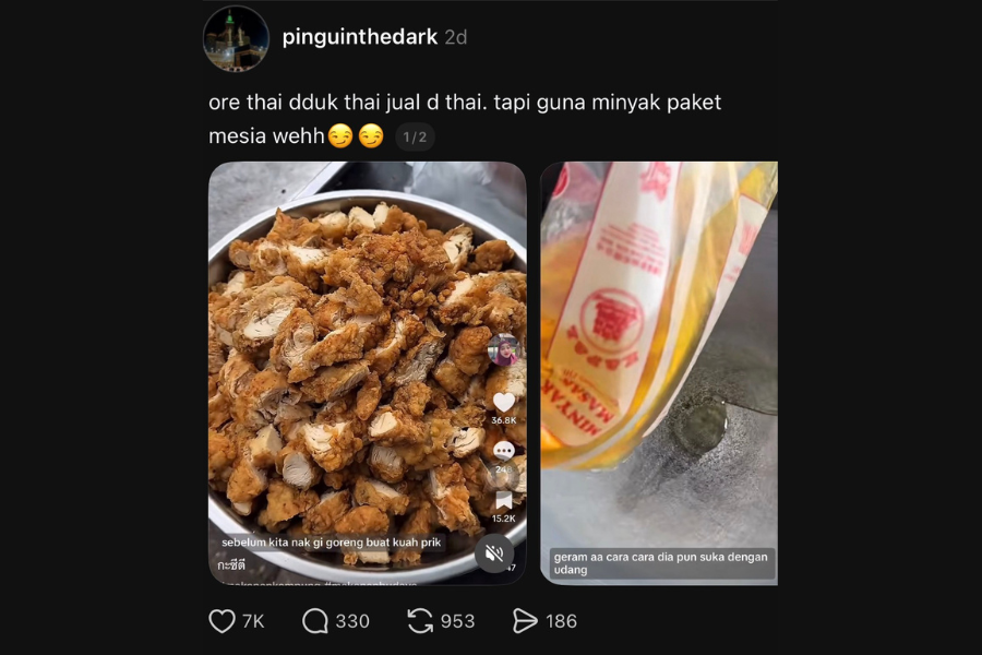 Perkongsian tersebut mengundang kecaman netizen Malaysia.