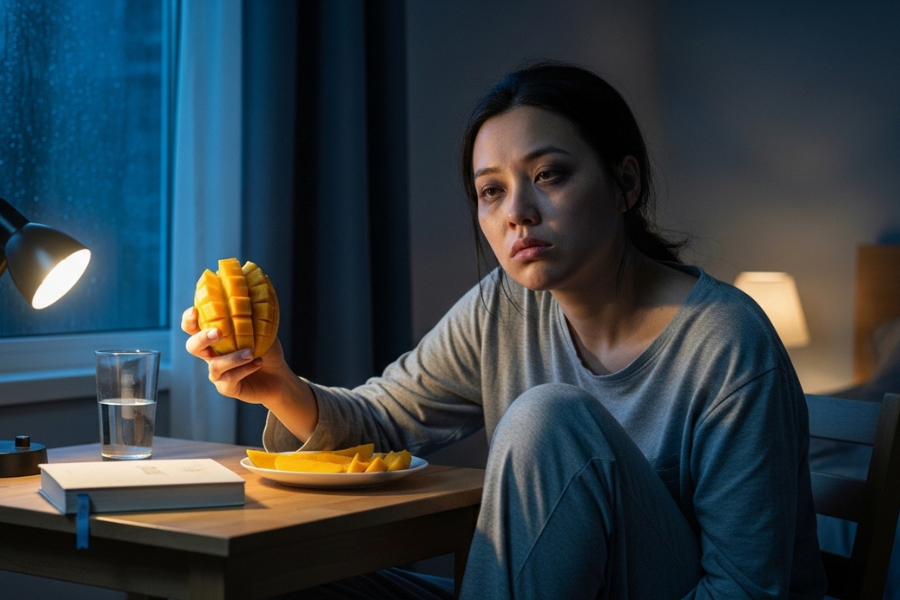 Mangga tidak digalakkan untuk dimakan pada waktu malam kerana boleh mengganggu waktu tidur.