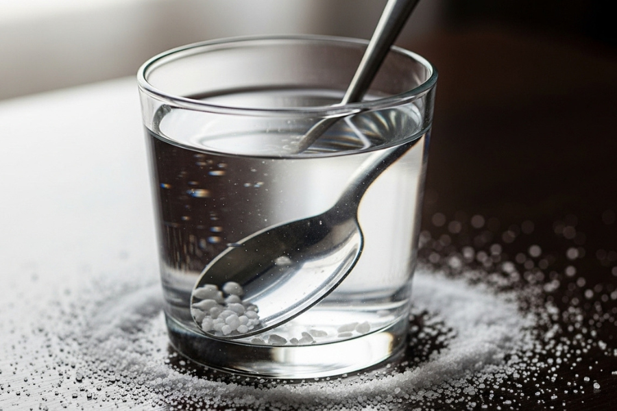 Kumur air garam selama beberapa saat untuk meredakan kesakitan dan membunuh kumat.