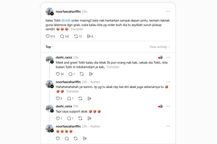 Layanan yang diberikan oleh peniaga juga cukup istimewa.