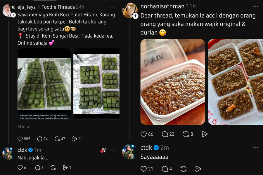 Siti dilihat akltif meninggalkan komen di akaun social media peniaga makanan.