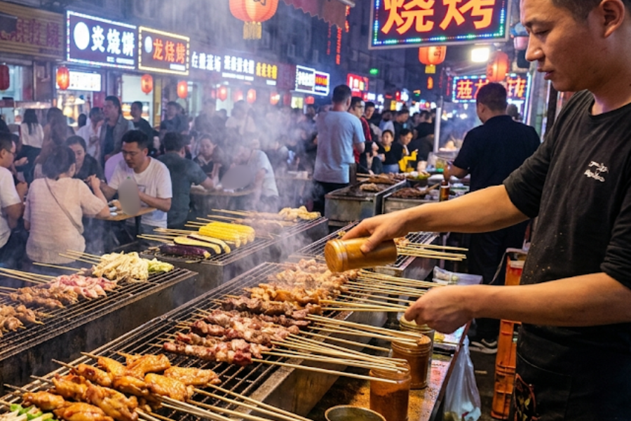 Dari makanan jalanan ke dewan kuliah industri BBQ di China kini diangkat ke tahap pendidikan formal.