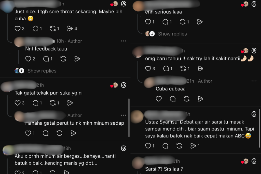 Ada netizen meluahkan kebimbangan terhadap kandungan gula tinggi dalam campuran minuman tersebut