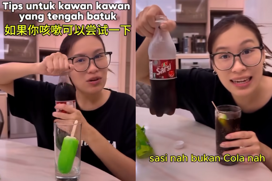 Air sarsi dan aiskrim dipercayai memberikan sensasi kelegaan sementara