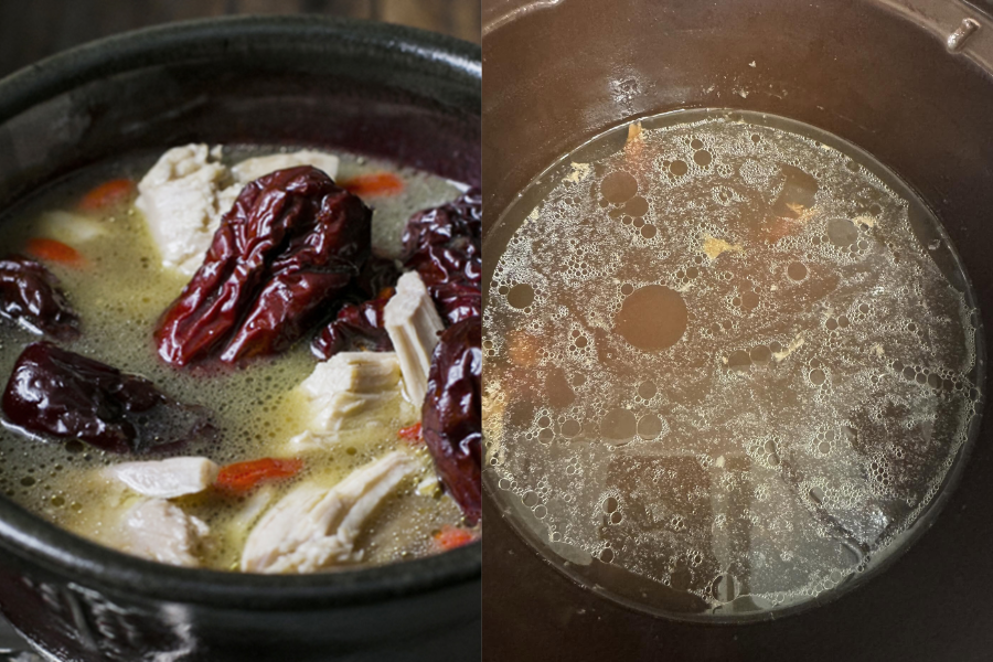 Rebusan ayam bersama kurma merah dipercayai mampu menghasilkan kolagen yang tinggi.