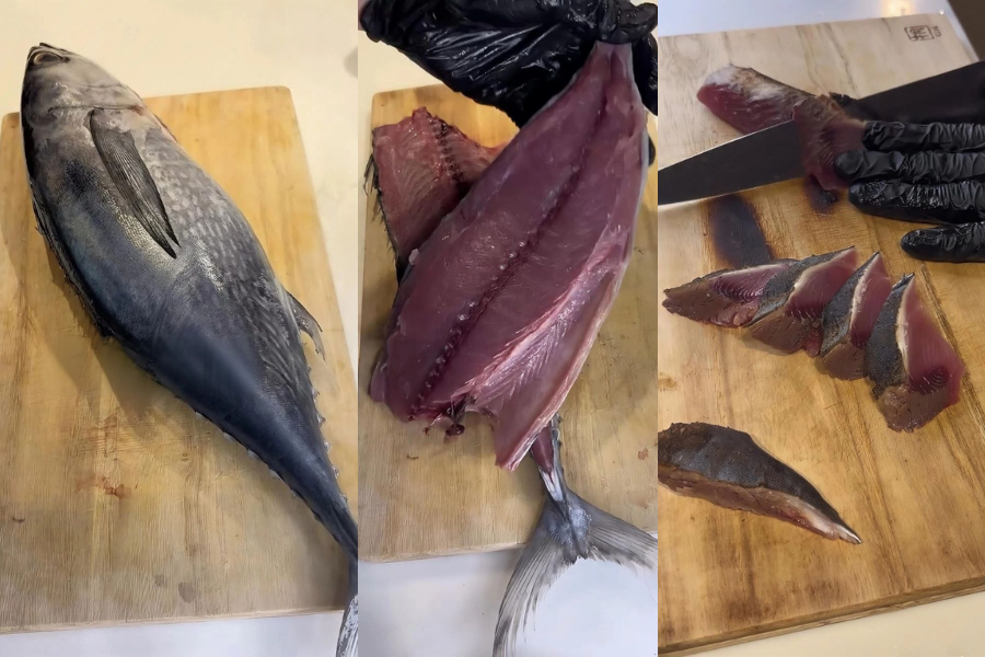 Ikan tongkol merupakan salah satu ikan yang sedap dijadikan sashimi.