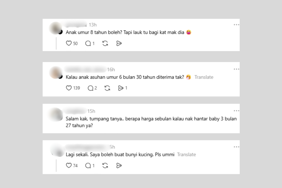 Netizen bereseloroh turut mahu dijaga oleh pengasuh tersebut.