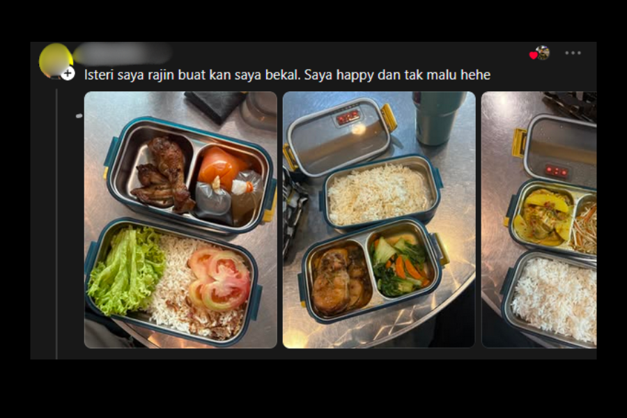 Wargamaya turut kongsi bekal disiapkan isterinya.