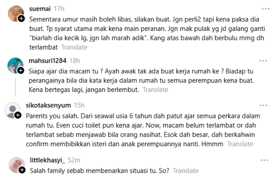 Antara komen netizen di laman Threads.