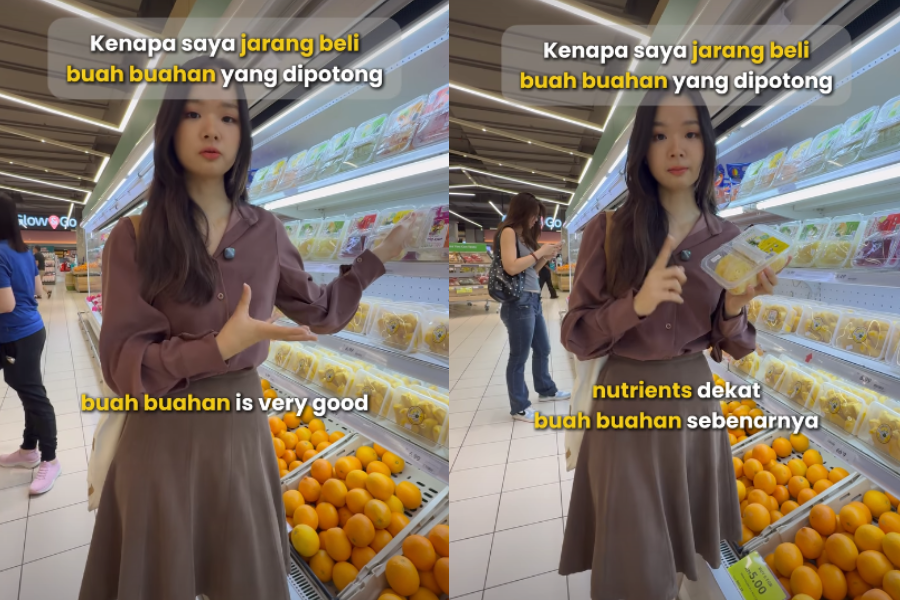 Crystal jarang membeli buah-buahan yang siap dipotong di pasaran kerana nutrisinya yang merosot.