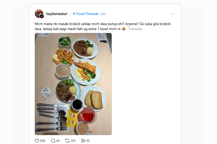 Pengguna terebut bertanyakan tentang petua menghasilkan brokoli rebus sedap.