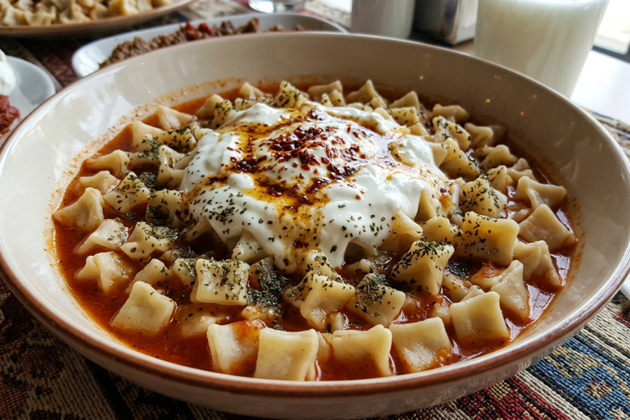 Hidangan istimewa dari Turkiye ini dimakan bersama daging cincang.