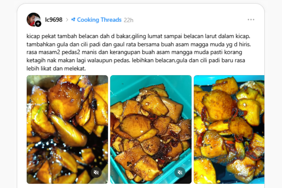 Menerusi perkongsian resipi belacan menaikkan rasa rojak berkenaan.