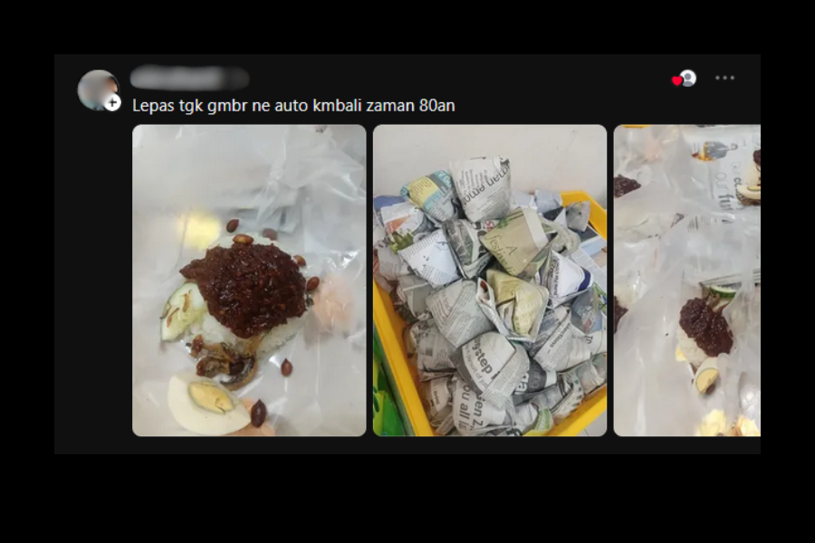 Perkongsian netizen mengenai nasi lemak nostalgia.