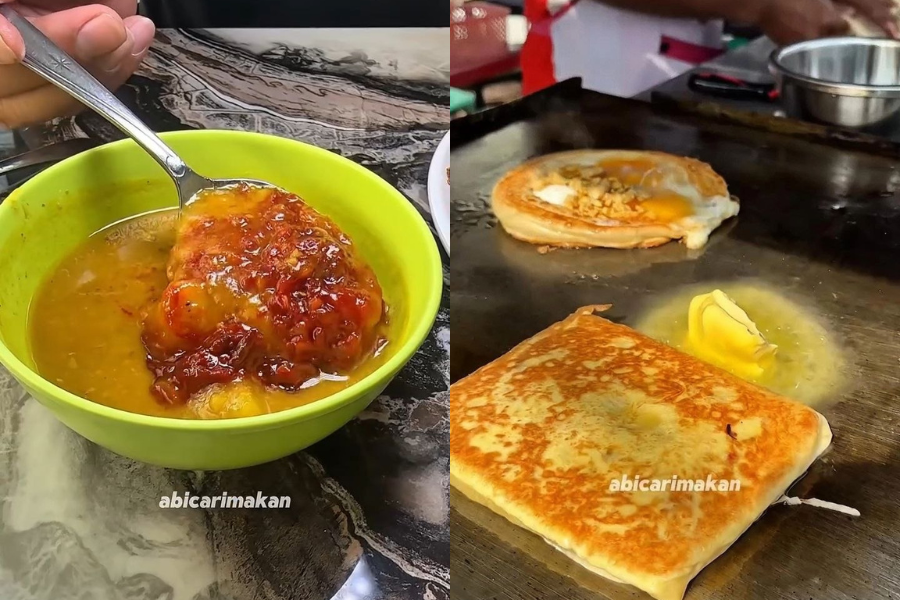 Kuah dal dan sambal ikan bilis menjadi pelengkap kepada hidangan roti canai.