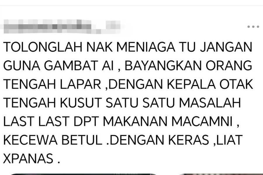 Luahan seorang pelanggan yang tidak berpuas hati dengan menu beef steak yang dipesan.
