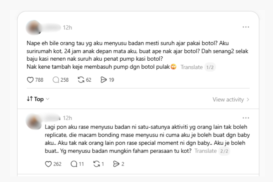 Perkongsian wanita itu menimbulkan perdebatan netizen.