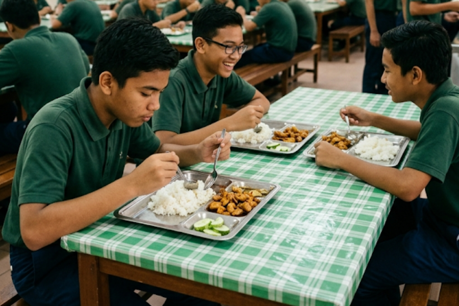 Pelajar perlu mendapat nutrisi seimbang menerusi makanan untuk kekal bertenaga.