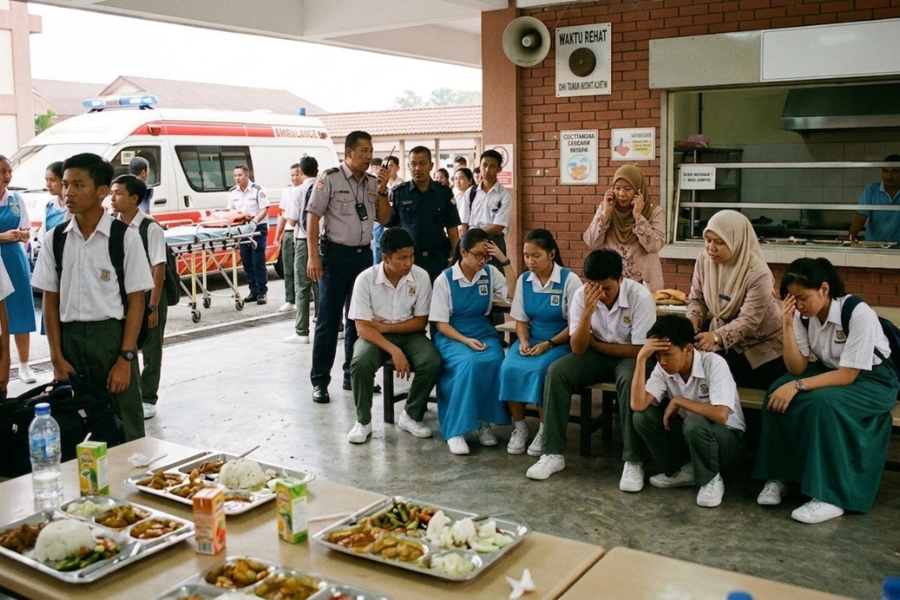 Hampir 200 pelajar yang terlibat dalam kejadian itu terdiri daripada pelajar tadika, sekolah rendah dan sekolah menengah.