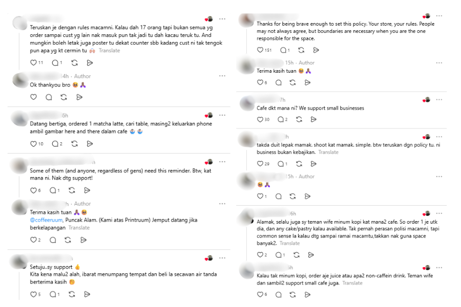 Komen netizen di laman Threads.