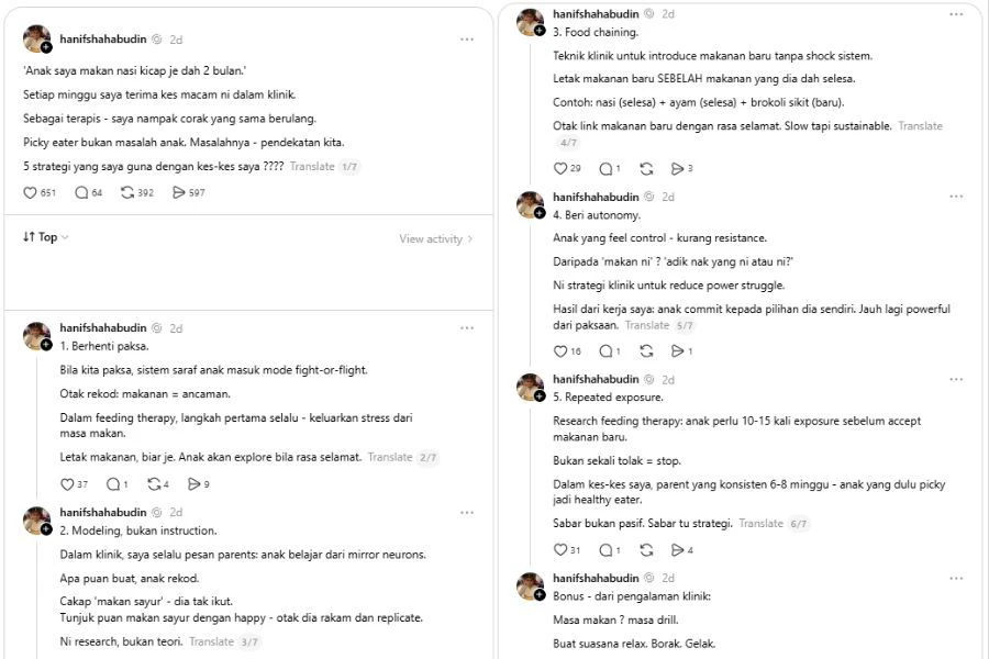  Hanif berkongsi lima strategi untuk membantu meningkatkan selera makan anak.