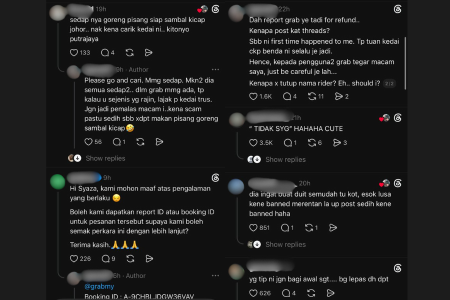 Komen netizen di laman Threads.